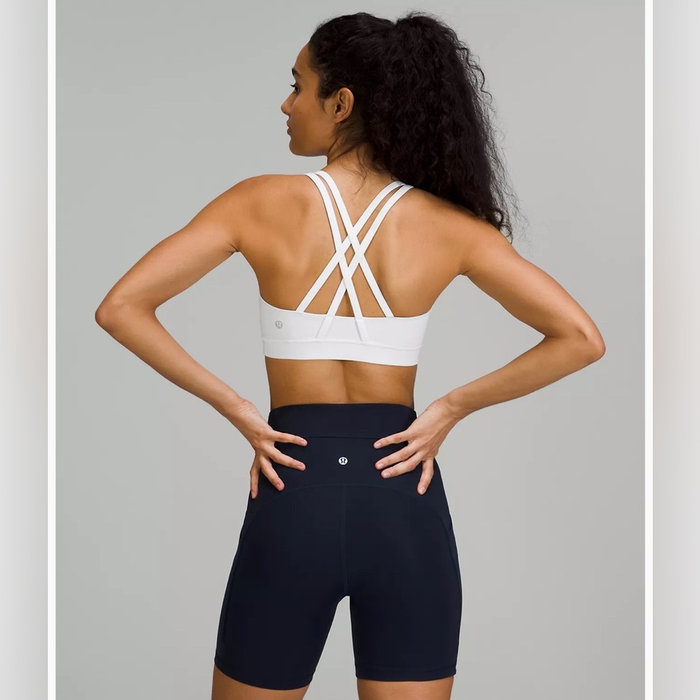 White Lululemon Energy Bra Medium Support, B–D Cups size 6
